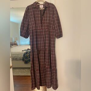 Victoria Dunn maxi dress in tartan plaid
